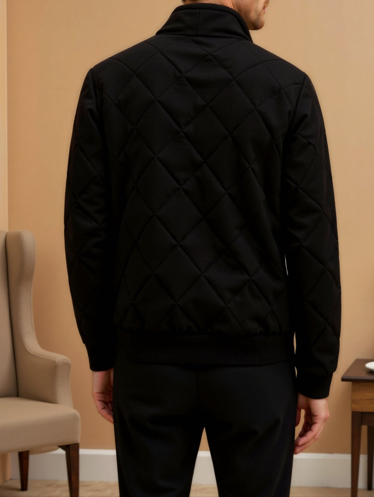 Alessandro | Elegante Steppjacke für Herren Schwarz