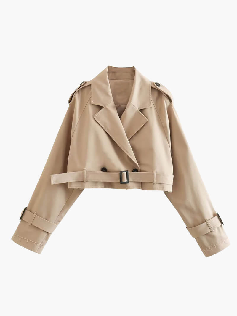 Amelie | Moderner Cropped Trenchcoat für Damen leicht