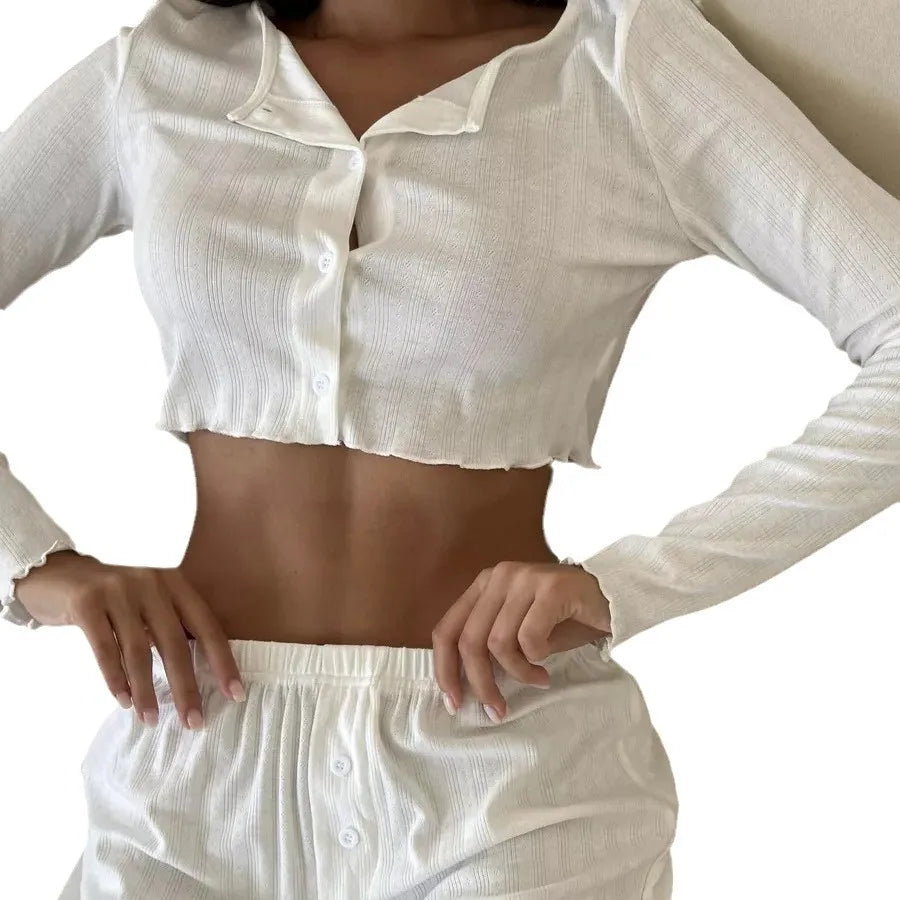 Clara | Bequemer Damen Pyjama Lang aus Baumwolle 4