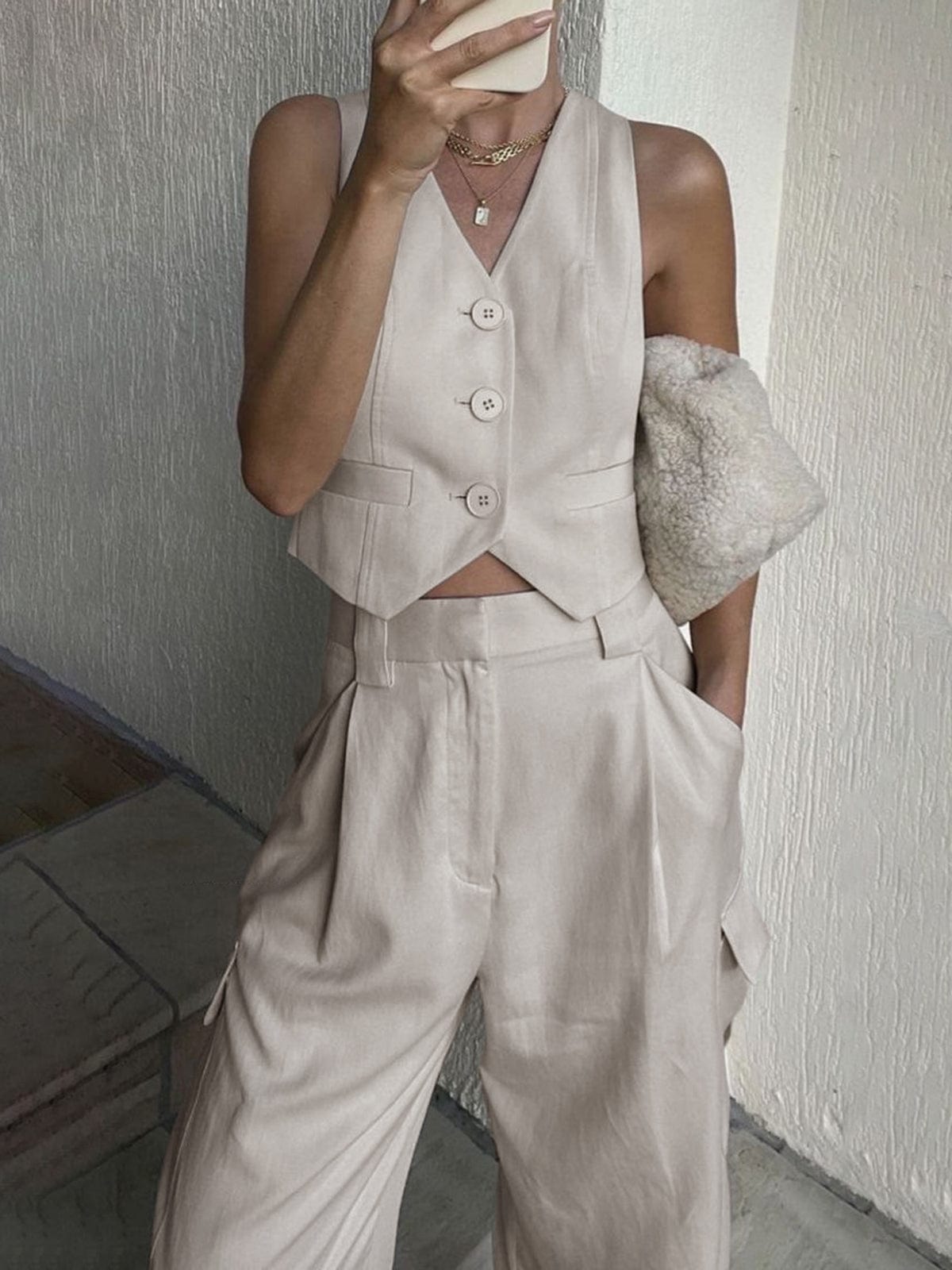 Evelyn | Elegante ärmellose Weste für Damen Leinenmix