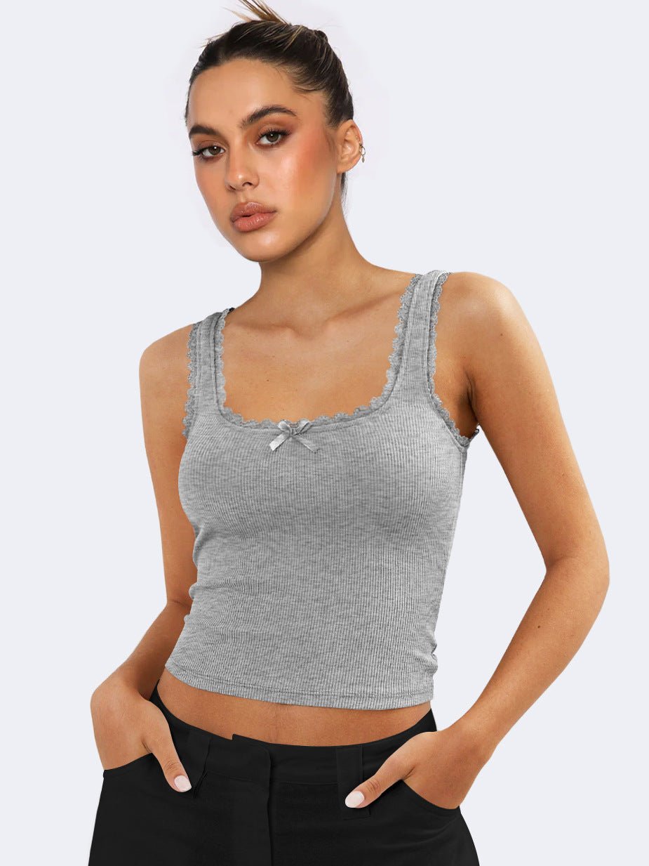Lea | Elegantes Ripp-Tanktop für Damen mit Spitze