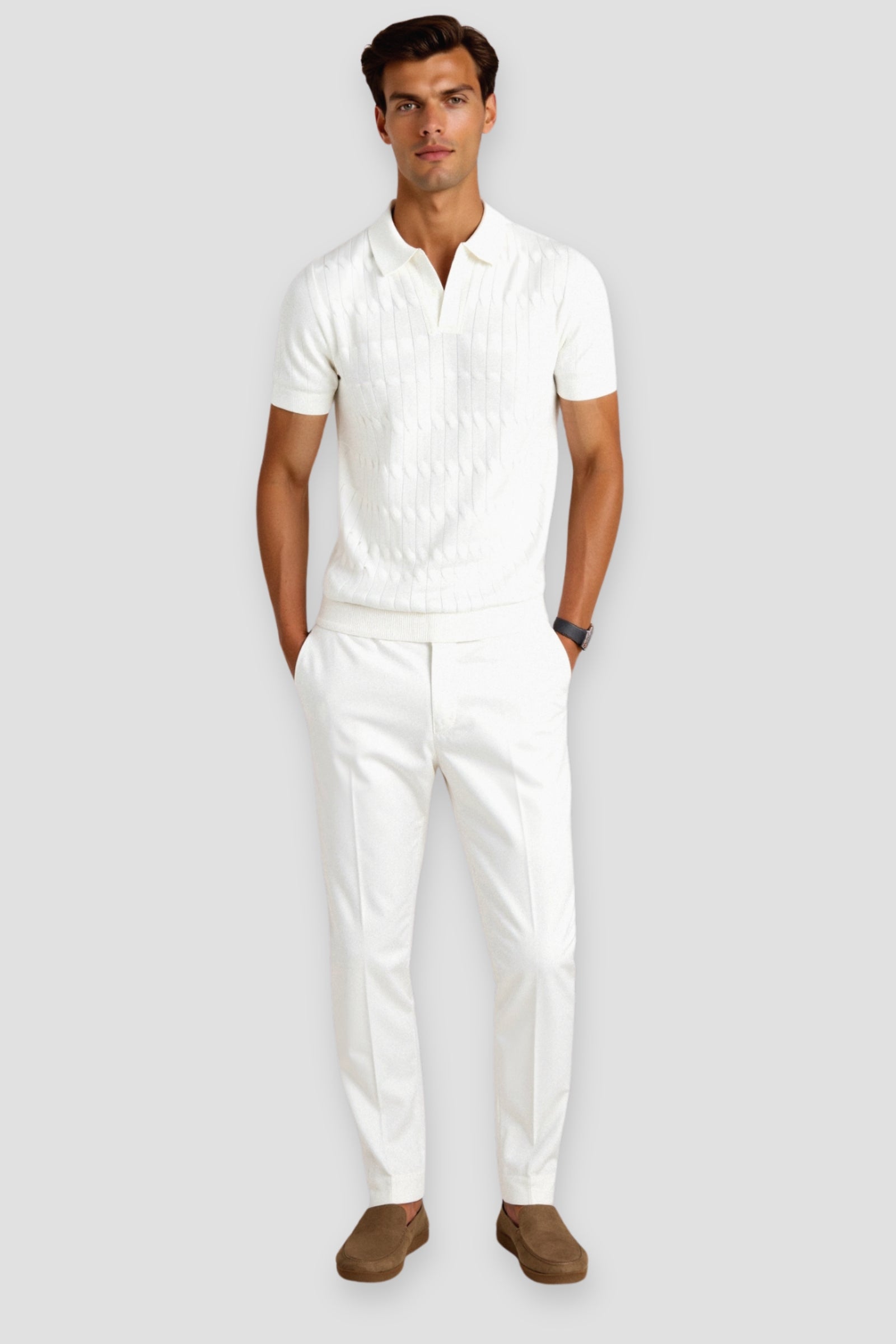 Leon | Atmungsaktives Langarm Poloshirt für Herren Sommer