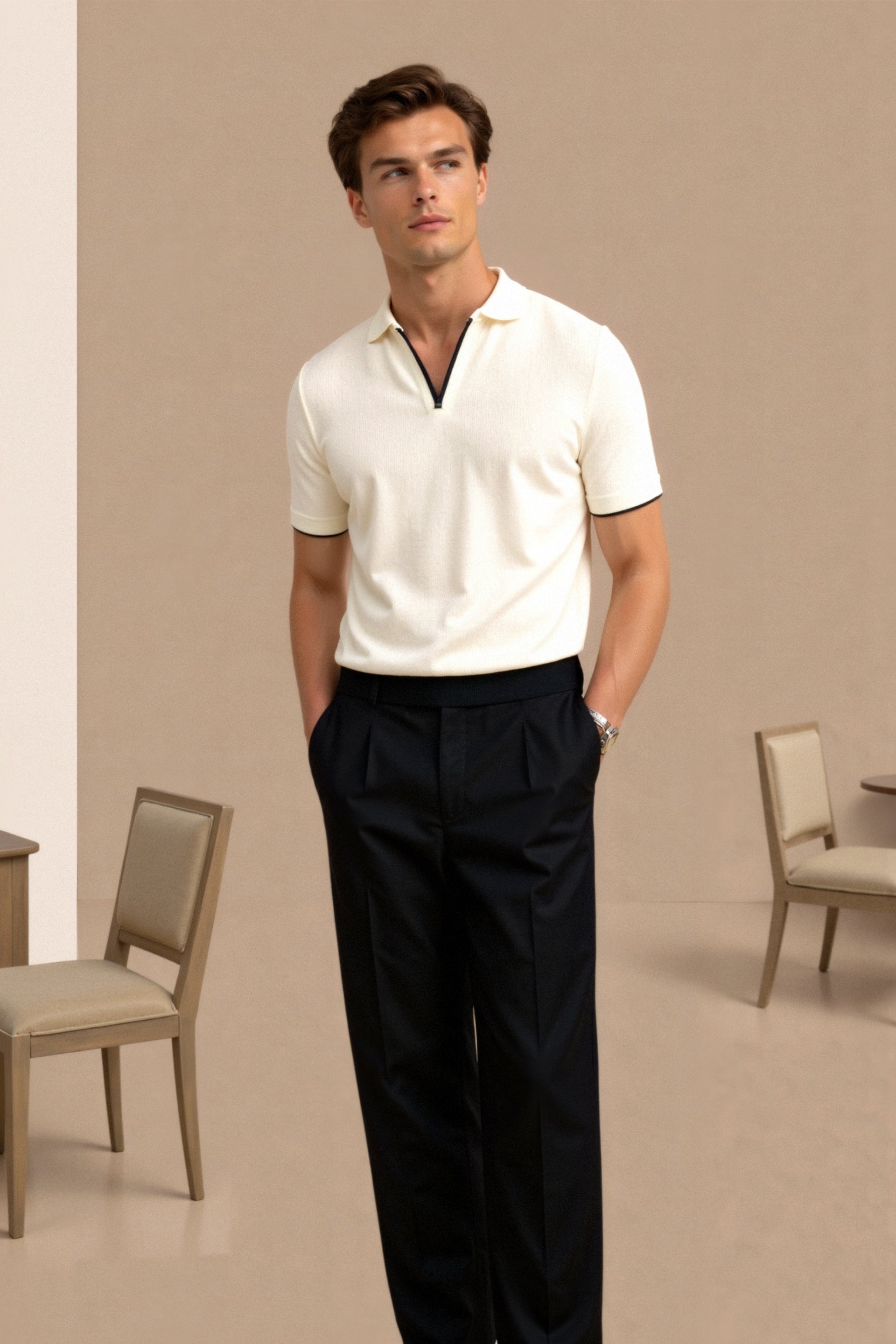 Leon | Elegantes Poloshirt für Herren mit Kontrastdetails