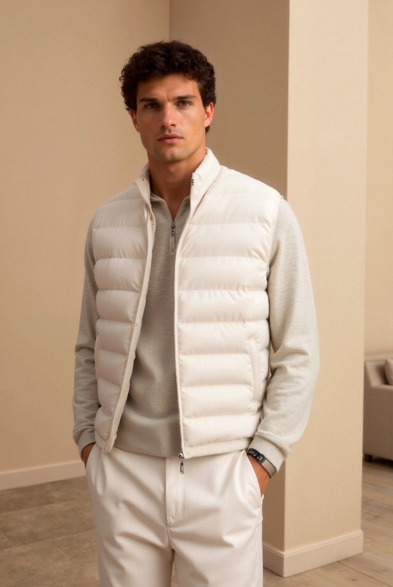 Leon | Minimalistische Steppweste für Herren leicht