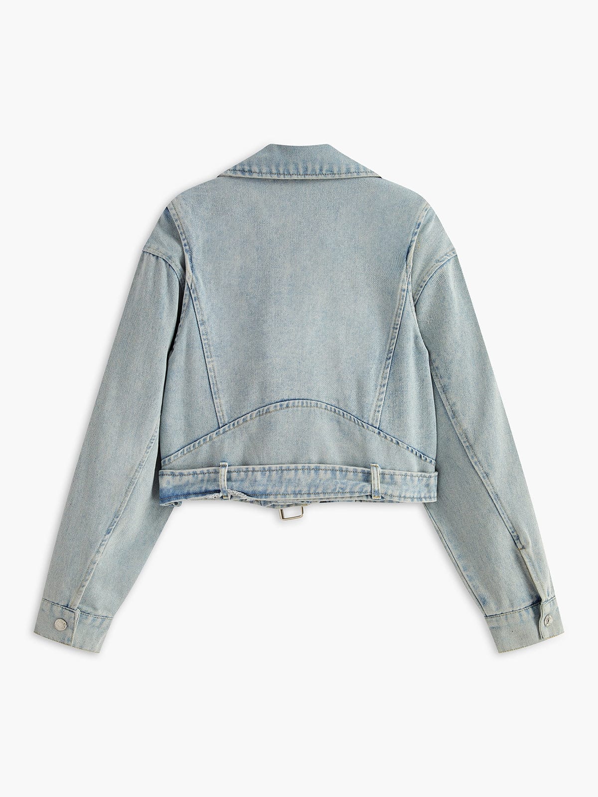 Leona | Lässige Denim-Bikerjacke für Damen cropped