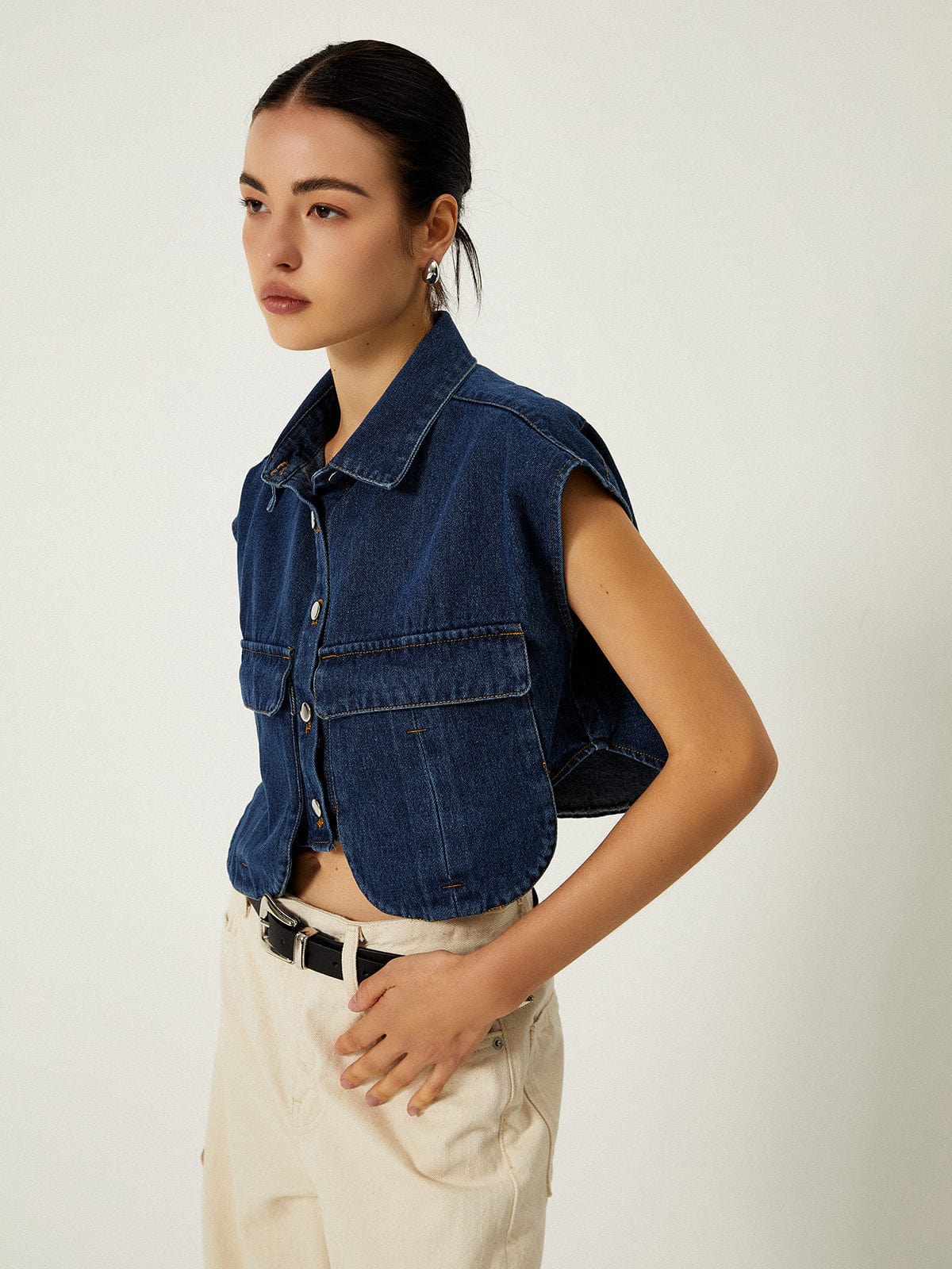 Lina | Modisches Cropped Jeans-Top für Damen Sommer