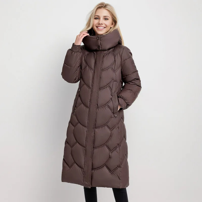 Lotte | Eleganter Wintermantel für Damen lang gesteppter Schnitt