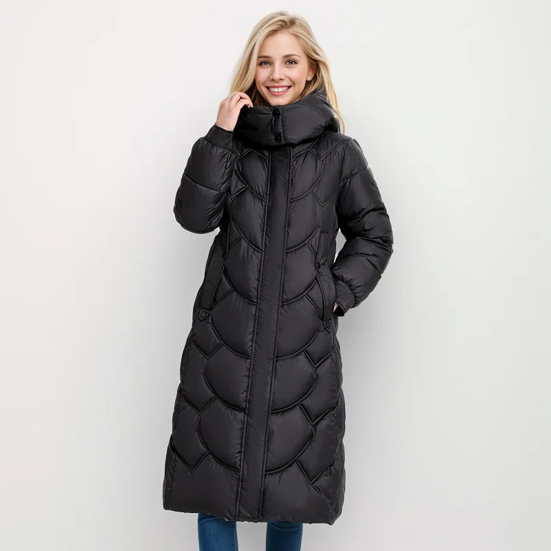 Lotte | Eleganter Wintermantel für Damen lang gesteppter Schnitt