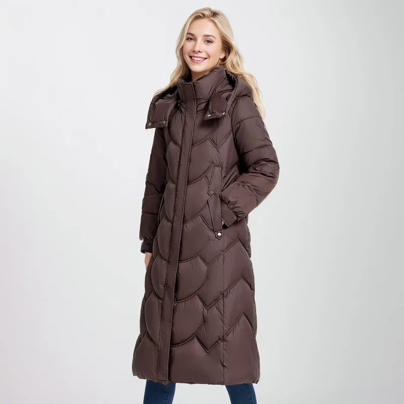 Lotte | Eleganter Wintermantel für Damen lang gesteppter Schnitt